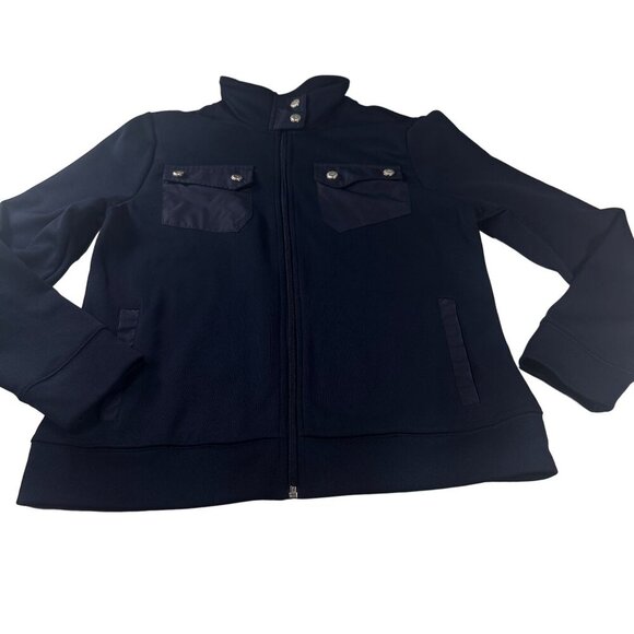 LRL Lauren Jacket Womens Active Ralph Lauren Full Zip Pockets Athletic Navy Blue - Picture 1 of 16